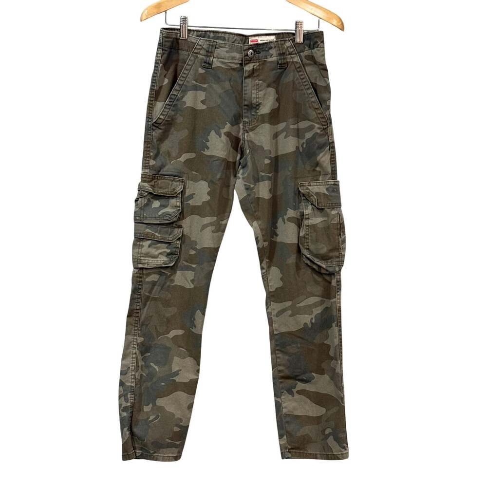 Wrangler Camo Cargo Pants Men's 30x30 Regular Taper Green Brown Hunting Outdoors